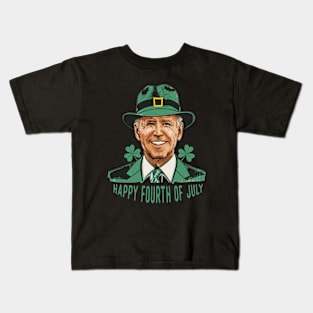 Biden St. Patty's Confused Happy Fourth Kids T-Shirt